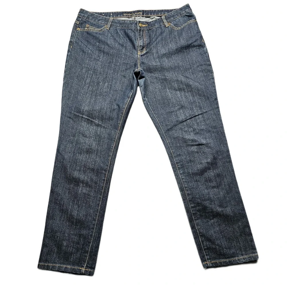Michael Kors Jeans Womens 14 Blue Denim Stretch Slim Fit Straight Leg Streetwear